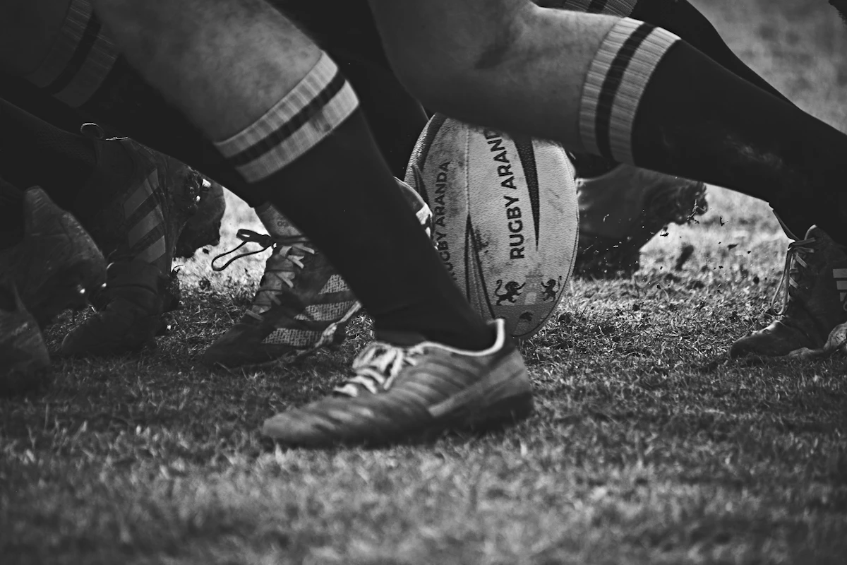 Rugby players contesting the ball during a match, illustrating the action fans can expect at Rugby League World Cup 2026