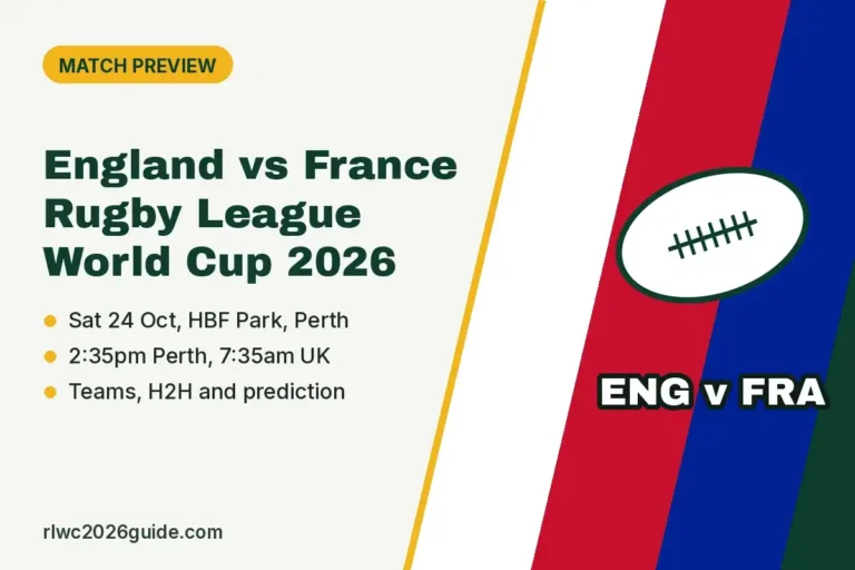England vs France Rugby League World Cup 2026