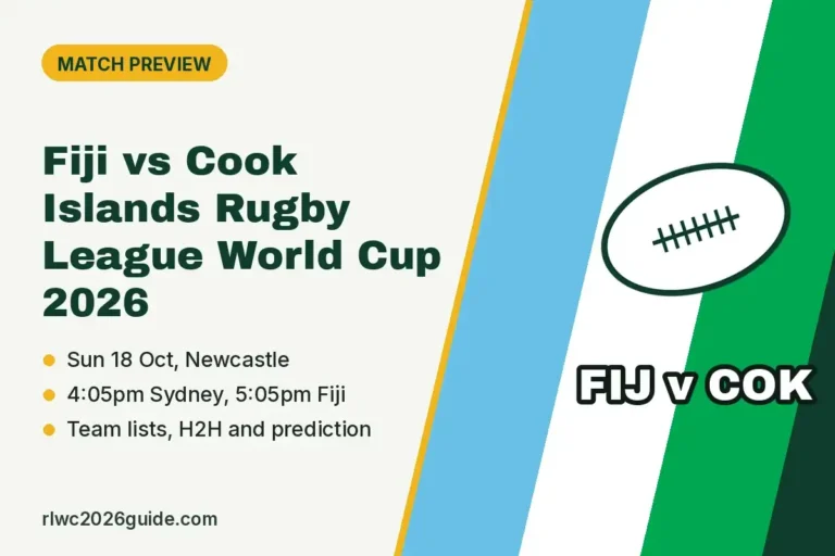 Fiji vs Cook Islands Rugby League World Cup 2026