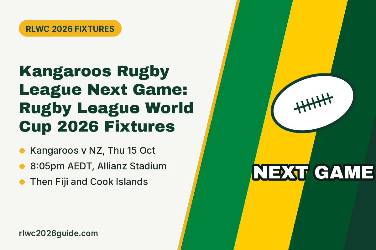 Kangaroos Rugby League Next Game: Rugby League World Cup 2026 Fixtures