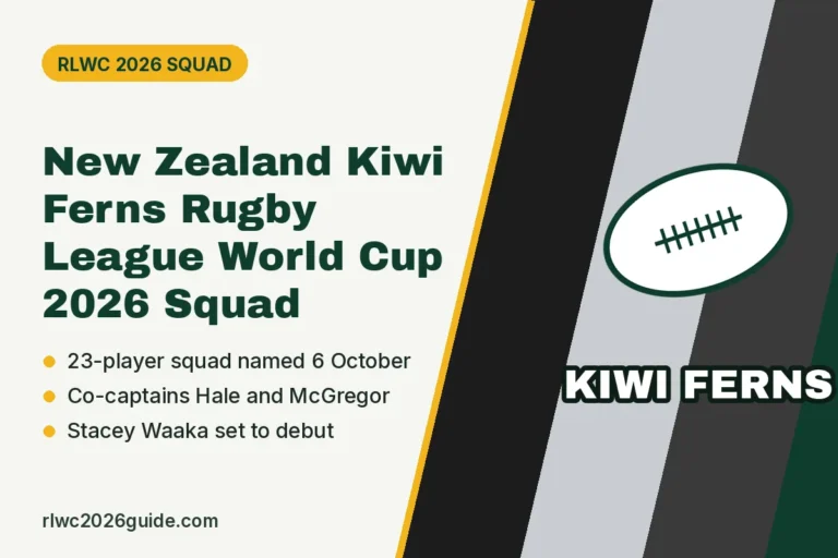 New Zealand Kiwi Ferns Rugby League World Cup 2026 Squad