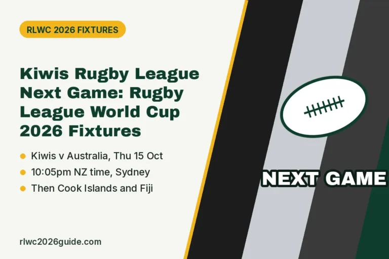 Kiwis Rugby League Next Game: Rugby League World Cup 2026 Fixtures
