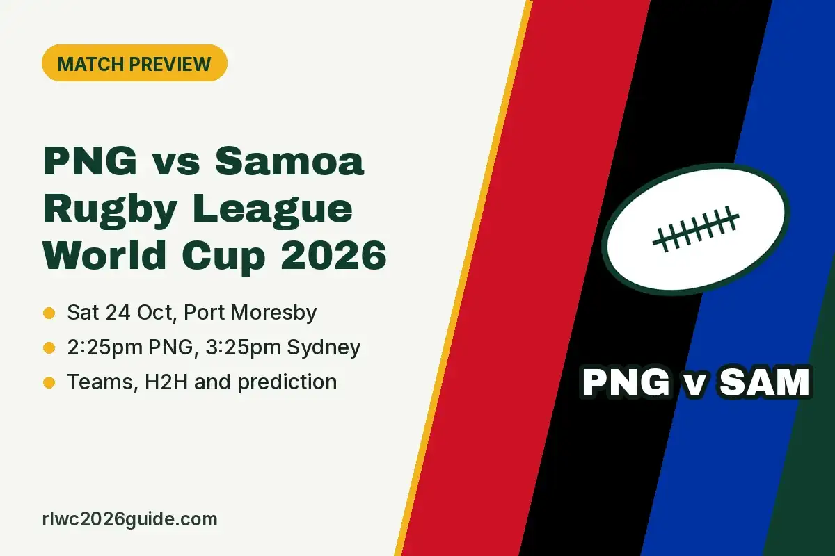 PNG vs Samoa Rugby League World Cup 2026