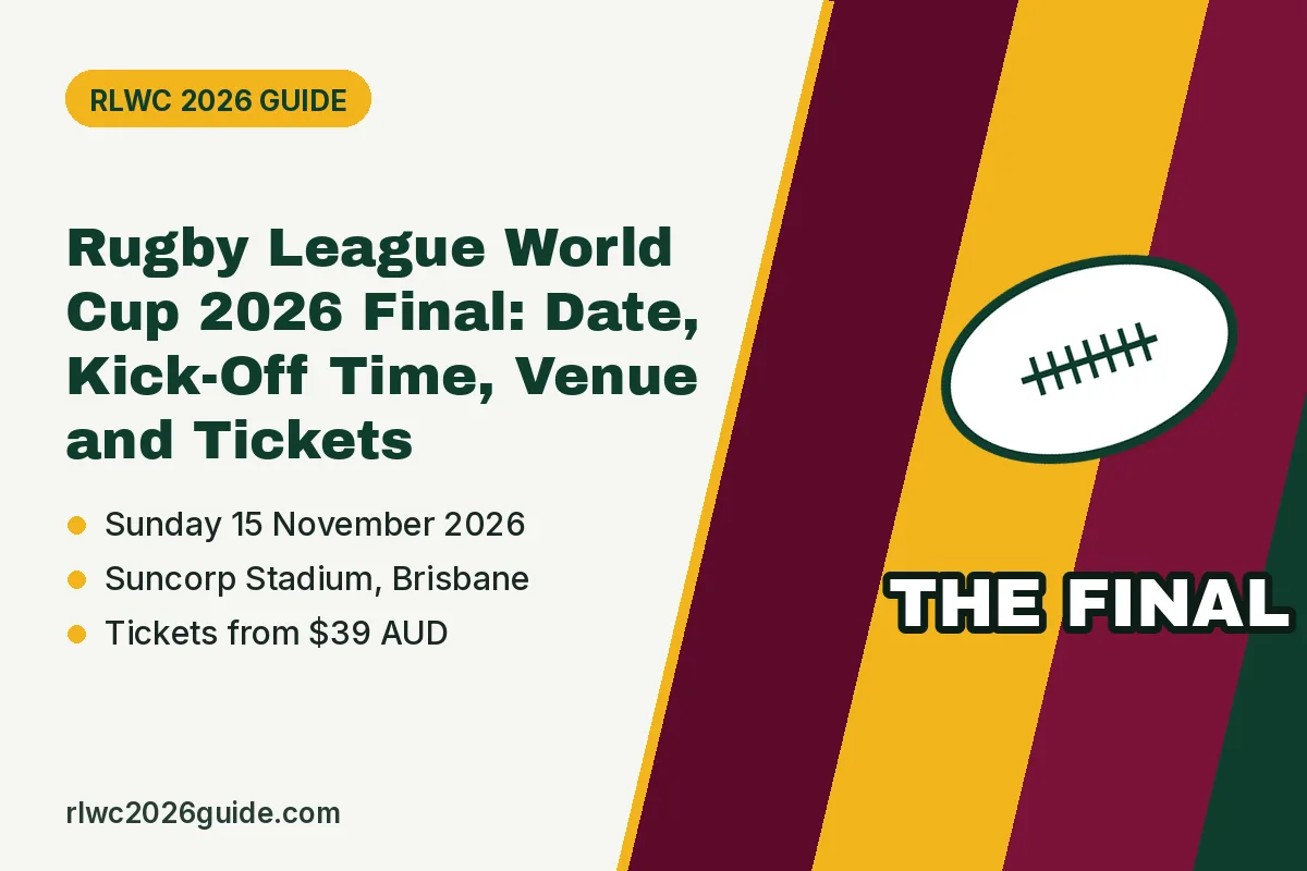 Rugby League World Cup 2026 Final: Date, Kick-Off Time, Venue and Tickets
