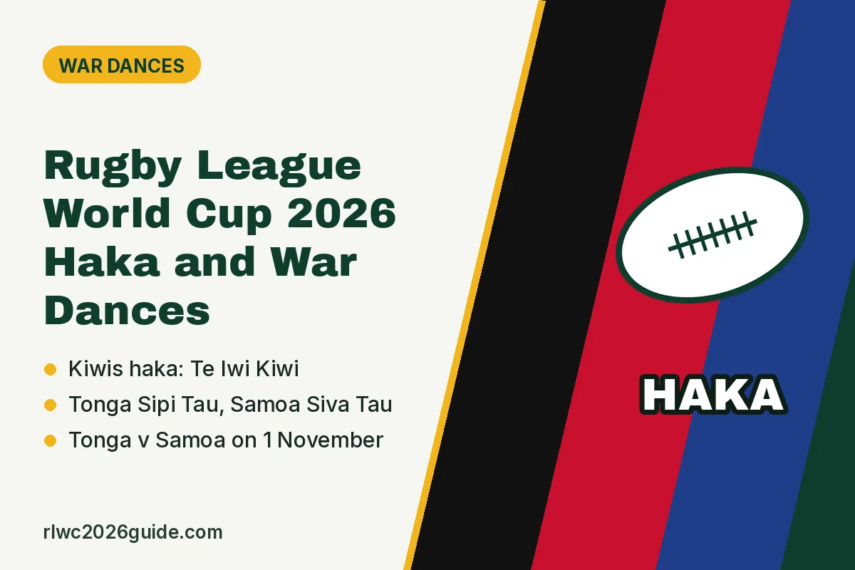 Rugby League World Cup 2026 Haka and War Dances