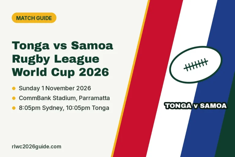 Tonga vs Samoa Rugby League World Cup 2026